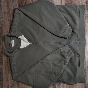 L.L. Bean Katahdin Iron Works Sherpa Lined Full Zip Fleece Jacket Size 3XL Olive